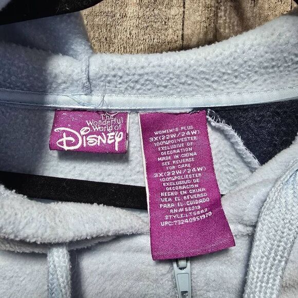 Disney Eeyore Blue Vintage 90s Hoodie Sweatshirt Jacket Fleece - Picture 5 of 5